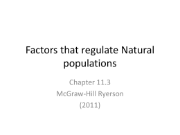 Factors that regulate Natural populations Chapter 11.3 McGraw-Hill Ryerson (2011) Factors Affecting Population Change A.