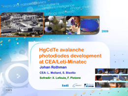 HgCdTe avalanche photodiodes development at CEA/Leti-Minatec Johan Rothman CEA: L. Mollard, S. Bisotto Sofradir: X.