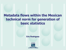 Metadata flows within the Mexican technical norm for generation of basic statistics  Eric Rodriguez.