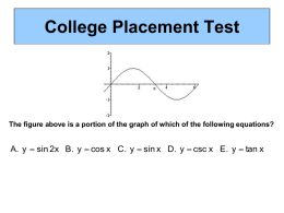 College Placement Test  The figure above is a portion of the graph of which of the following equations?  A.