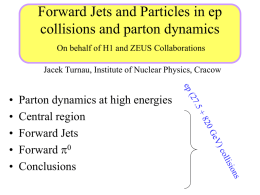 Forward Jets and Particles in ep collisions and parton dynamics On behalf of H1 and ZEUS Collaborations Jacek Turnau, Institute of Nuclear Physics,