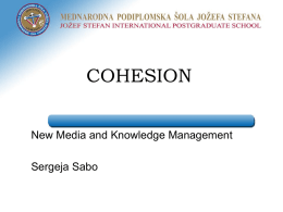 COHESION New Media and Knowledge Management Sergeja Sabo ILPnet2 network ILPnet2 labeled network.