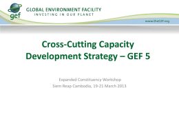 Cross-Cutting Capacity Development Strategy – GEF 5 Expanded Constituency Workshop Siem Reap Cambodia, 19-21 March 2013