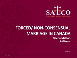 11/7/2015  11/7/2015 •  45 Sheppard Avenue East, Suite 106 A, Toronto Tel: (416) 487www.salc.on.ca 11/7/2015  The South Asian Legal Clinic of Ontario is a community legal clinic funded by Legal.