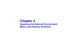 Chapter 4 Exploring the External Environment: Macro and Industry Dynamics OBJECTIVES  1 Explain the importance of the external context for strategy and firm performance Use.