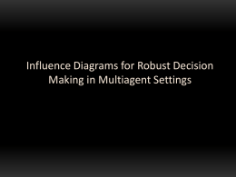 Influence Diagrams for Robust Decision Making in Multiagent Settings Prashant Doshi University of Georgia, USA.