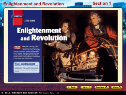 Enlightenment and Revolution  Section 1 Enlightenment and Revolution  Section 1  The Scientific Revolution Preview • Starting Points Map: European Centers of Learning • Main Idea /