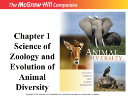 Chapter 1 Science of Zoology and Evolution of Animal Diversity Copyright © The McGraw-Hill Companies, Inc.