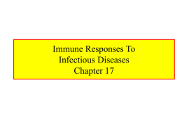 Immune Responses To Infectious Diseases Chapter 17 Steps Needed To Establish Infection • Penetrate The Epithelial Barriers-Not Easy – Skin – GI Lining – Respiratory Lining  •