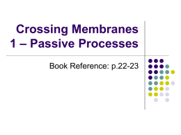 Crossing Membranes 1 – Passive Processes Book Reference: p.22-23 Diffusion   The After Shave Man.