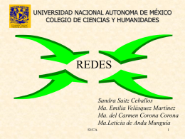 UNIVERSIDAD NACIONAL AUTONOMA DE MÉXICO COLEGIO DE CIENCIAS Y HUMANIDADES  REDES Sandra Saitz Ceballos Ma.