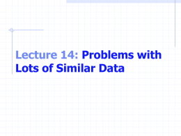 Lecture 14: Problems with Lots of Similar Data What is an Array? An array is a data structure consisting of related data items.
