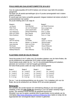 Poule indeling 2014-2015 - Schuttersvereniging St. Hubertus