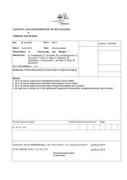 Portefeuilleverdeling en bestuurlijke vertegenwoordiging