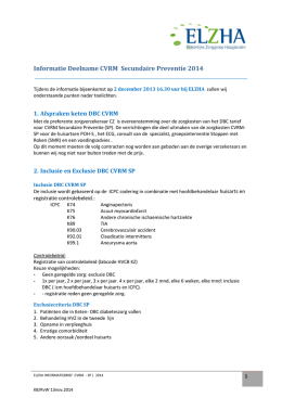 Informatie Deelname CVRM Secundaire Preventie 2014