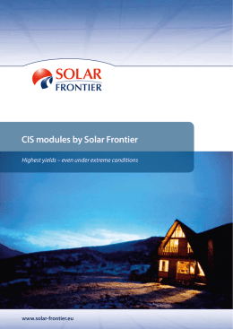 CIS modules by Solar Frontier Highest yields