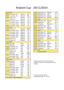 Timetable (pdf) - Dansschool De Smet
