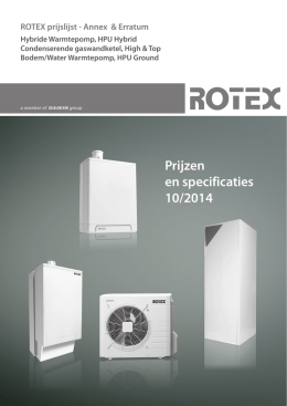 Rotex prijslijst Annex 10/2014
