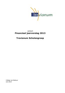 Financieel jaarverslag 2013 Trevianum Scholengroep
