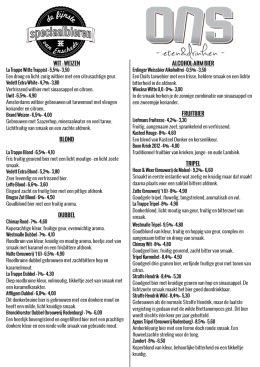 bier-/wijnkaart - Ons eten en drinken