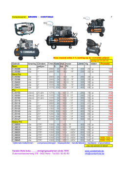Compressoren BROWN - CONTIMAC 7 geldig tot 31