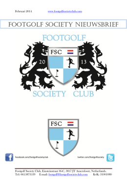 Nieuwsbrief FSC februari 2014