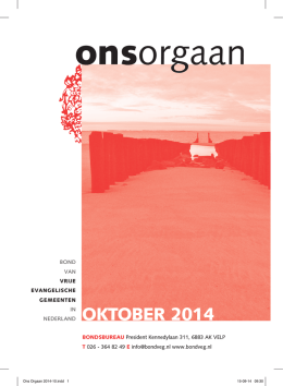 Ons Orgaan oktober 2014 - Bond van Vrije Evangelische Gemeente
