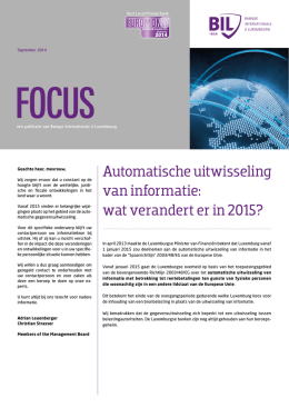 Automatische uitwisseling van informatie: wat verandert er in 2015?