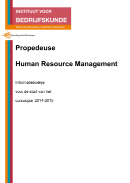 Propedeuse Human Resource Management