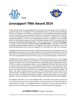 Juryrapport TMA Award 2014