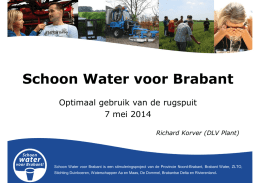 werken met de rugspuit - Schoon water voor Brabant