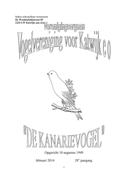 Maandblad februari 2014 - De Kanarievogel Katwijk eo