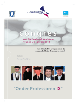 Flyer Onder Professoren IX - Dr. GJ van Hoytema Stichting
