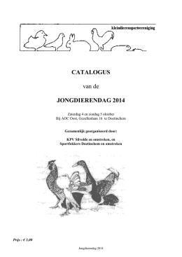 CATALOGUS van de JONGDIERENDAG 2014