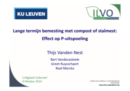 Lange termijn bemesting met compost of stalmest: Effect op P