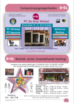 PC De Bras Winkel 015 - 219 20 30 Boetiek Jorien