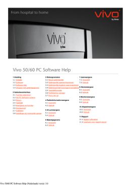 Vivo 50/60 PC Software Help (Nederlands) versie: 3.0
