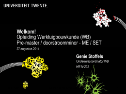 Pre-master / doorstroomminor - ME / SET