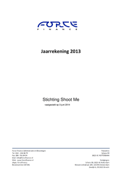 Stichting Shoot me Jaarrrekening 2013.xlsb