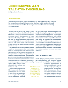 Leidinggeven aan talentontwikkeling, 2014