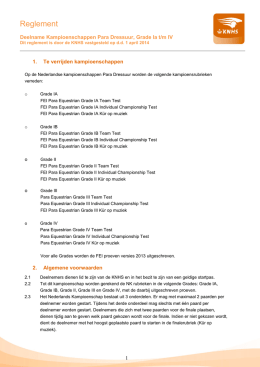 Para Dressuur Kampioenschapsreglement Hoofddorp 2014