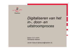 door- en uitstroomproces Werkconferentie 2014 Haarlem