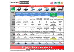 Prijslijst Touch Notebooks