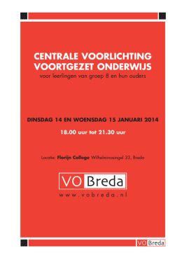 CENTRALE VOORLICHTING VOORTGEZET ONDERWIJS