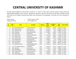 OBC Category - Central University Of Kashmir