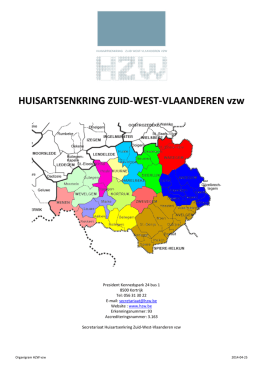 Organigram HZW - Huisartsenkring Zuid West