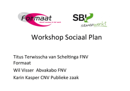 Workshop Sociaal Plan