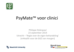 Presentatie 5 Spreker : Prof. dr. Philippe Delespaul mHealth readiness