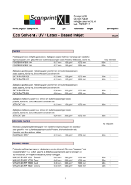 (Eco) Solvent en Latex media overzicht
