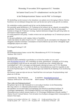 Woensdag 19 november 2014 organiseert S.C. Veendam